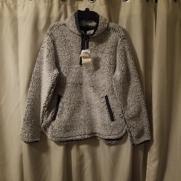 Mixed Color Cozy Sherpa Puffy Sweater - Picture 1 of 4